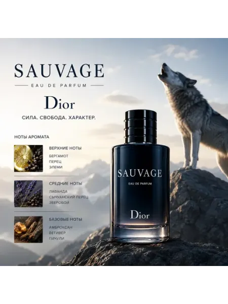 Духи мужские Dior Sauvage Духи Саваж парфюмерная вода по мотивам 100мл
