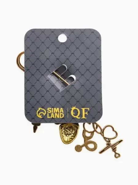 Стильная булавка в черненом золоте с красным акцентом