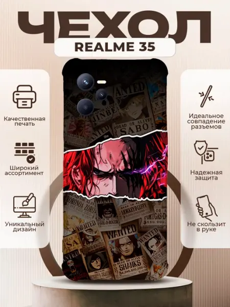 Чехол на REALME C35 силиконовый с принтом ван пис PRINTberries