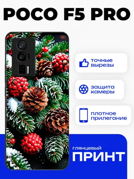 Чехол на Poco F5 Pro с зимним принтом PhoneFort