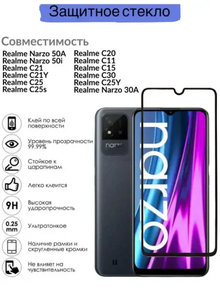 Защитное стекло Realme C25 C30 C21Y C25s C25Y IDevice
