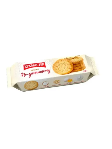 Печенье сдобное По-домашнему с глазурью 270 г КухМастер