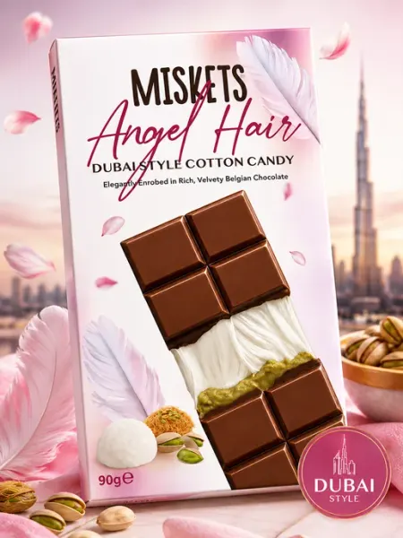 Шоколад молочный с фисташковой начинкой волосы ангела, 90г Miskets