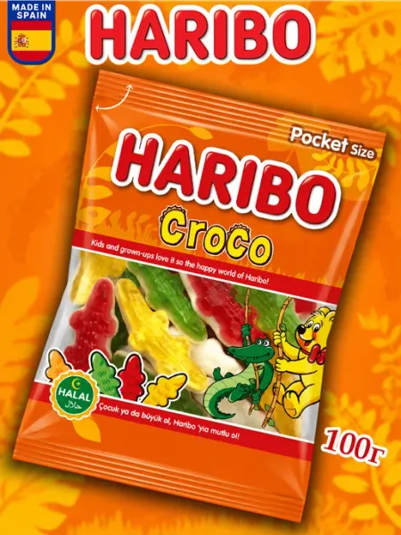 Жевательный мармелад крокодилы Харибо, Croco 100г Haribo