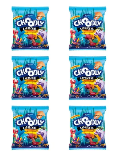 Мармелад жевательный CHOODLY Карибские чумиксы, 170 г, 6 шт ESSEN