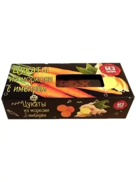 Цукаты из моркови с имбирём 200г Экомар