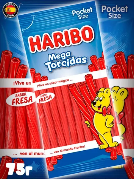 Жевательный мармелад Харибо клубничные палочки, 75г Haribo