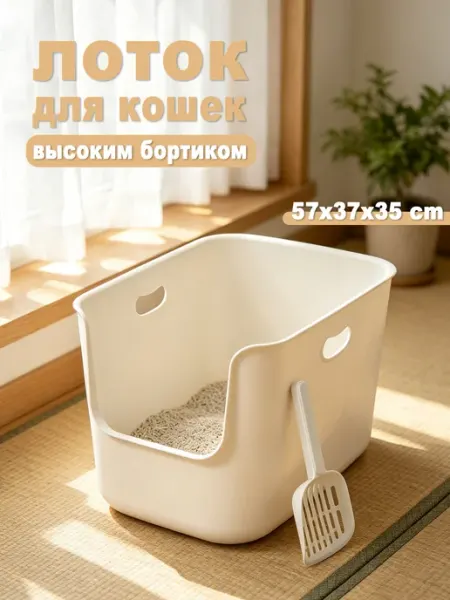 Кошачий лоток с высокими бортами для мейн куна большой IKEA
