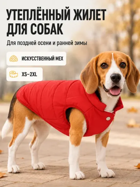 Жилет утепленный для собак мелких и средних пород Альциона