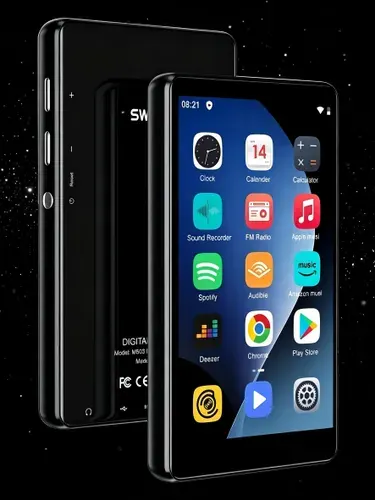 MP3-плеер 80 ГБ с Bluetooth и Wi-Fi503-PRO дюймовый полный сенсорный экран 4 дюйма Android 9.0 музыкальный плеер с наушниками, диктофон, электронная книга, Возможность расширения до 512 ГБ, черный