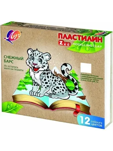 Пластилин Луч. ZOO , 12 цветов, 180 г