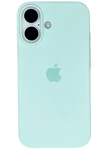 Чехол SILICONE CASE для смартфона IPHONE 16 с MagSafe, силиконовый чехол с NFC, цвет Aquamarine (Аквамарин)