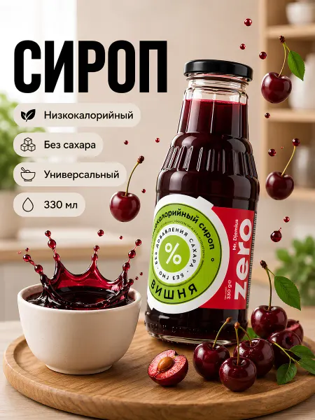 Mr.Djemius ZERO Mr.Djemius Низкокалорийный сироп без сахара 330мл Вишня