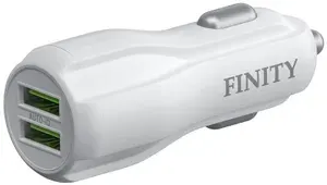 Автомобильная зарядка Finity GENESIS, 2 USB, 18 Вт, 3.4 А, с кабелем Micro USB, белая
