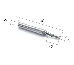 Фреза DJTOL N1LX6312 спиральная однозаходная стружка вверх (по дереву, композиту (АКП), пластику)
