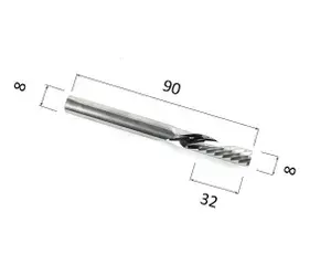 Фреза DJTOL N1LXD832 спиральная однозаходная стружка вниз (по дереву, композиту (АКП), пластику)