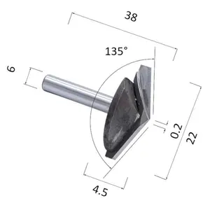 Фреза DJTOL N2V622135 V-образная конусная (по дереву, композиту (АКП), пластику)