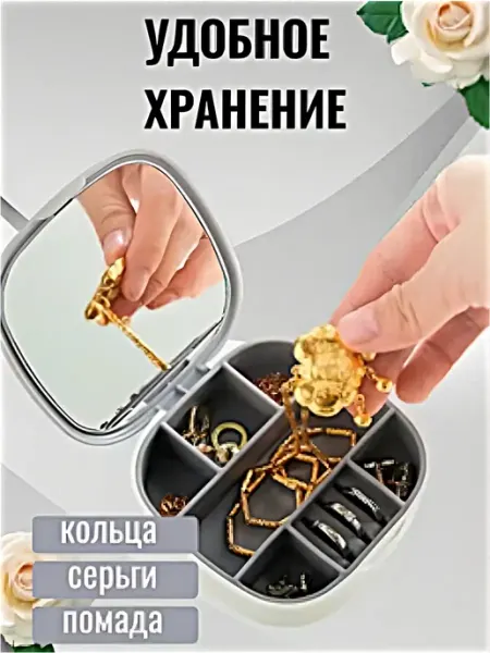 Полезности для красоты Дорожная косметичка с зеркалом