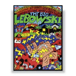 Постер "Постер, кинопостер "Большой Лебовски - The Big Lebowski green", 30 см х 40 см", 40х30 см