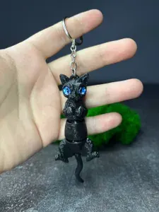 Кот сфинкс 3д игрушка подвижная брелок антистресс