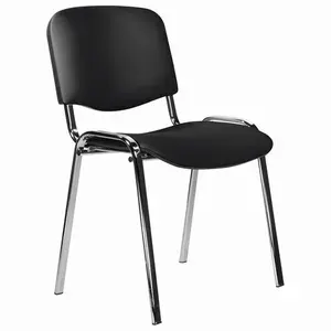 Стул офисный STAFF, хром, кожзам черный (Z-11), 532567-4027