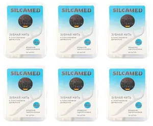 Silcamed Зубная нить в пластиковом держателе Dental Prof System, 50 шт, 6 уп