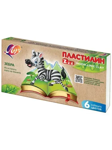 Пластилин 4шт 6 цветов 90гр ЛУЧ ZOO (картонная упаковка)
