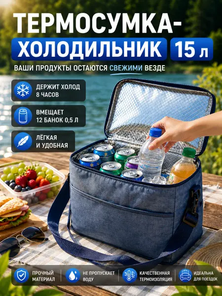 Термосумка холодильник сумка для пикника дорожная 15 л