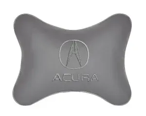 Подушка на подголовник автомобильная серая экокожа ACURA