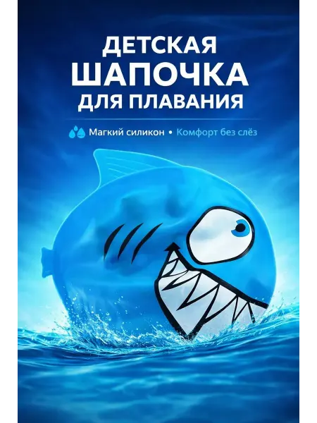 DNK1 Шапочка для плавания детская силиконовая Рыбка 1 шт рандом