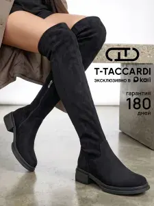Сапоги T.TACCARDI демисезонные ботфорты на каблуке чулки