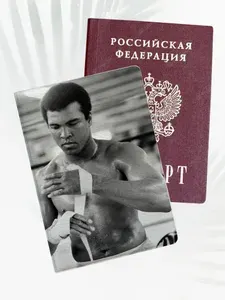Обложка на паспорт, чехол с принтом Мухаммед Али