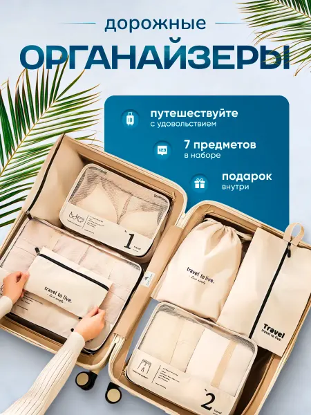 Тисан Органайзер дорожный для чемодана и путешествий набор