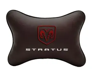 Подушка на подголовник автомобильная коричневая экокожа DODGE Stratus