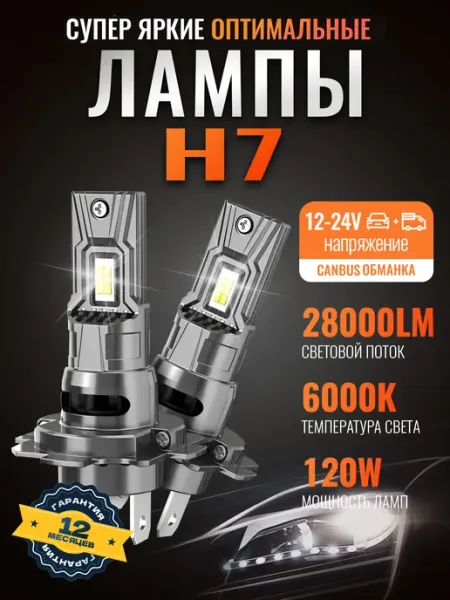 Лед лампы h7 для автомобиля светодиодные ближний свет canbus CCLOT