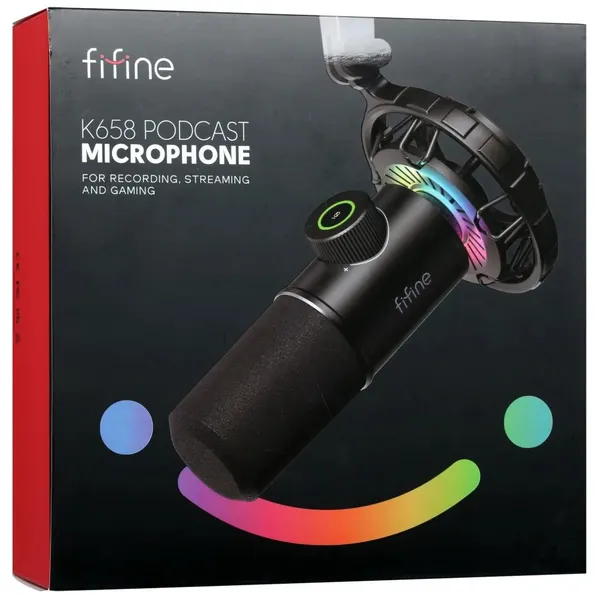 Микрофонный комплект Fifine K658 черный, динамический, кардиоидный
