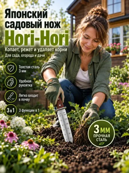 Ручной стальной нож садовый корнеудалитель для сорняков