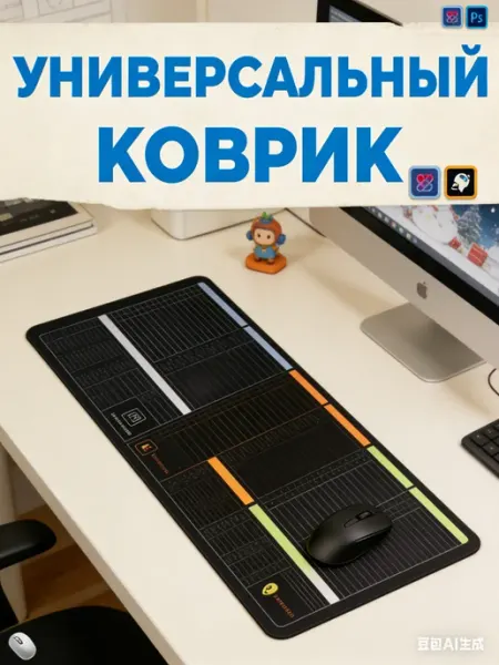 Коврик для мышки большой игровой на стол компьютерный для пк MechMeister