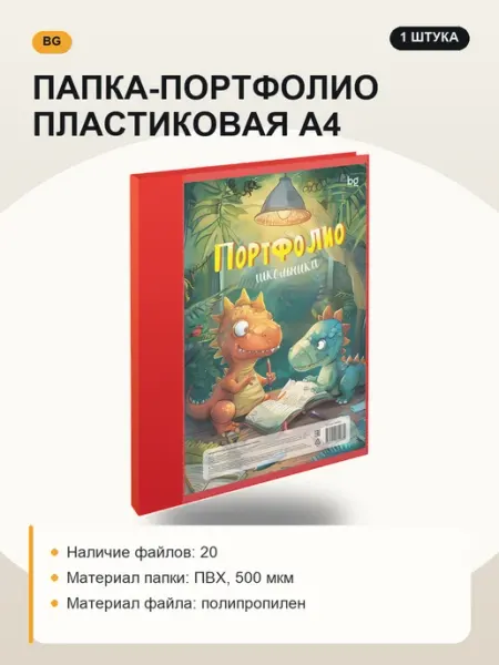Папка-портфолио пластиковая А4 для офиса BG