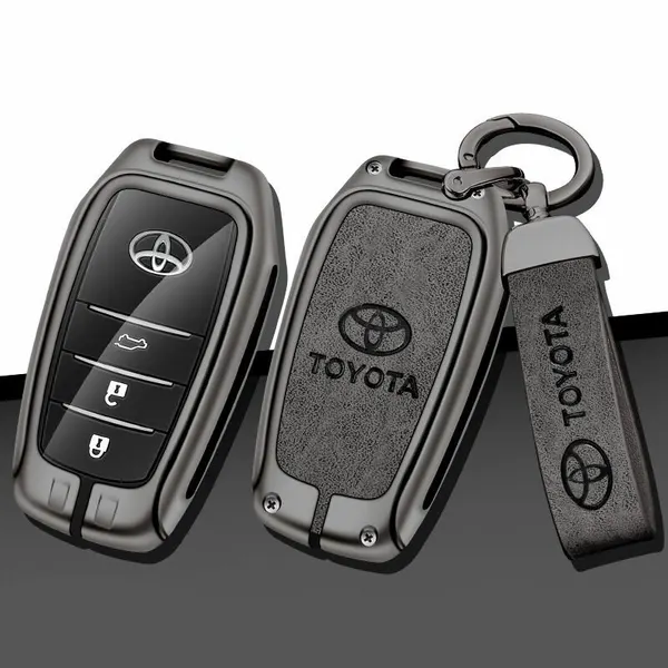 Чехол-брелок для автомобильного ключа Toyota Land Cruiser 200 Camry Fortuner металлический черный