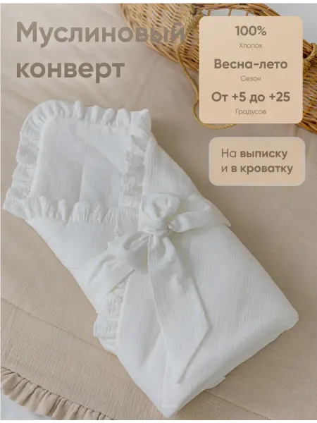 Dolly-kids Конверт одеяло на выписку муслиновый