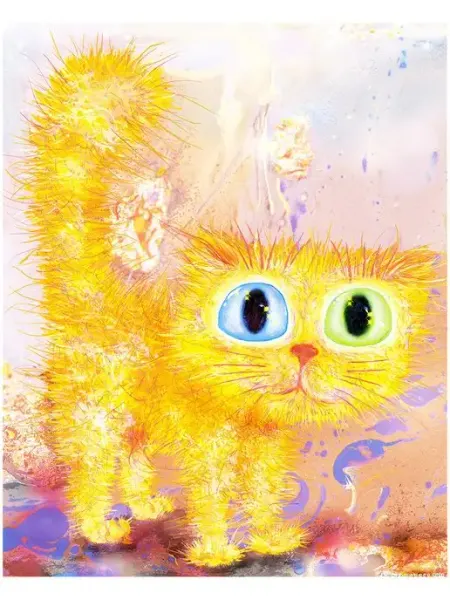 Картина с котом "Пушистик", 26х32см kasyanovart