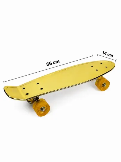 Детский цветной скейтборд Penny Board с пластиковой декой и прозрачными колесами, 56x14 см