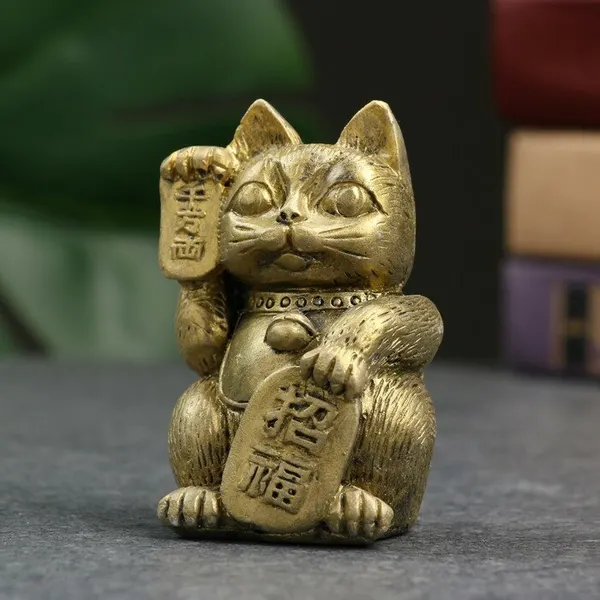 Фигура "Котик денежный" золото, 8х5х5см ТероПром 9544798
