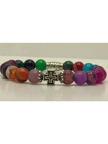 Православный церковный браслет Агат разноцветный без бренда