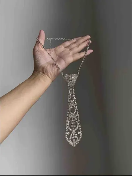 Чокер подвеска колье галстук из страз JEWELRY