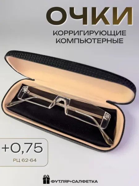 Корригирующие очки без оправы с металлическими дужками +0.75 ARAMINA