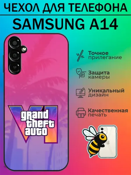 Чехол на Samsung A14 с принтом gta 6 tattycase