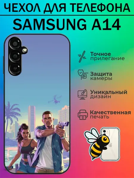 Чехол на Samsung A14 с принтом гта 6 tattycase