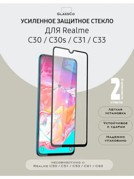 Защитное стекло на Realme C30,C30s,C31,C33-2